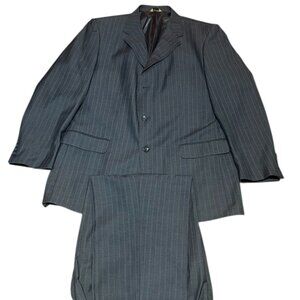 Luca Rossi Italia Grey Pinstripe 2 Piece Suit - Sports Coat (44L), Pants (38L)